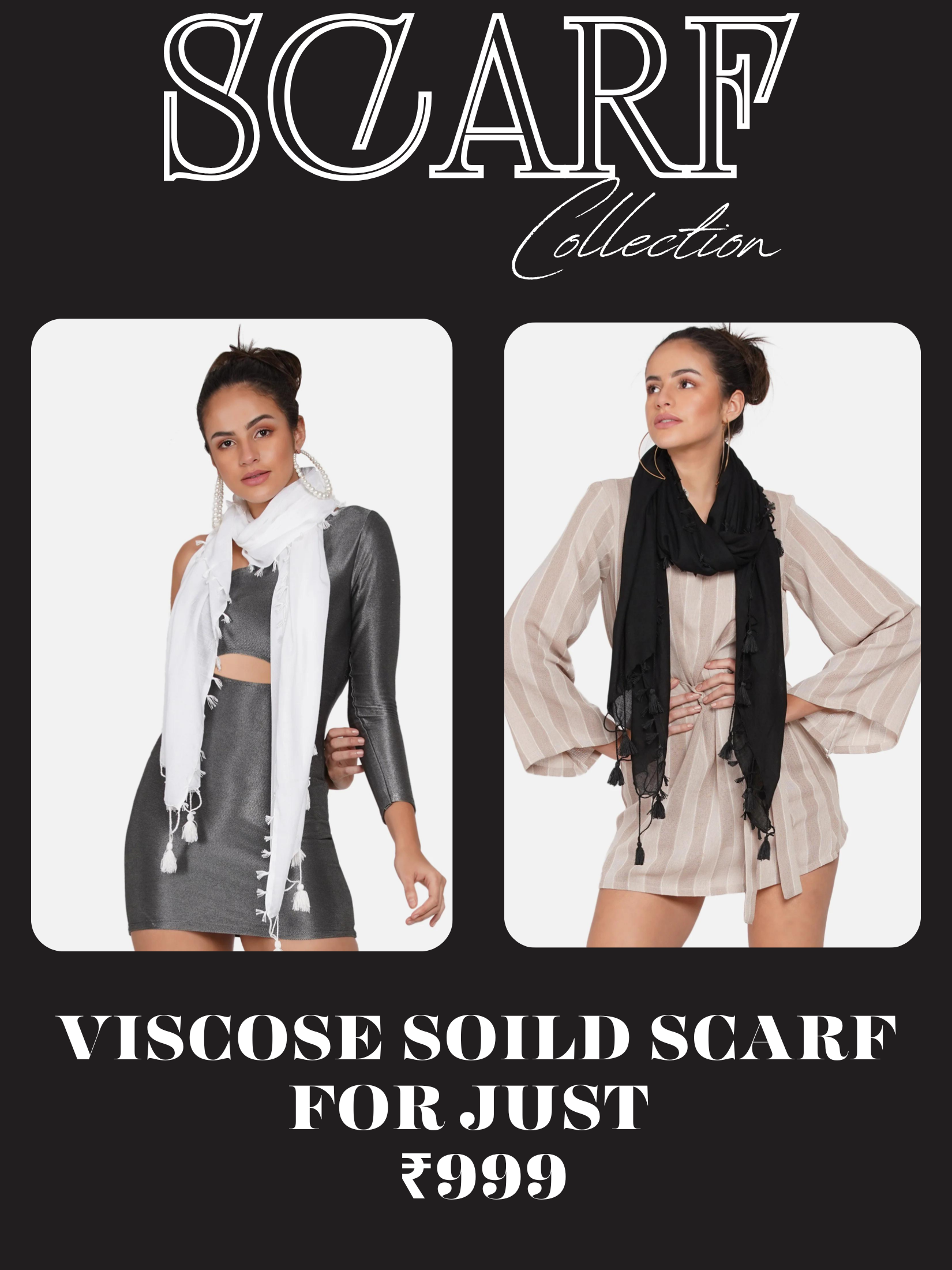 GET 2 SOLID SCARVES FOR JUST RS 899