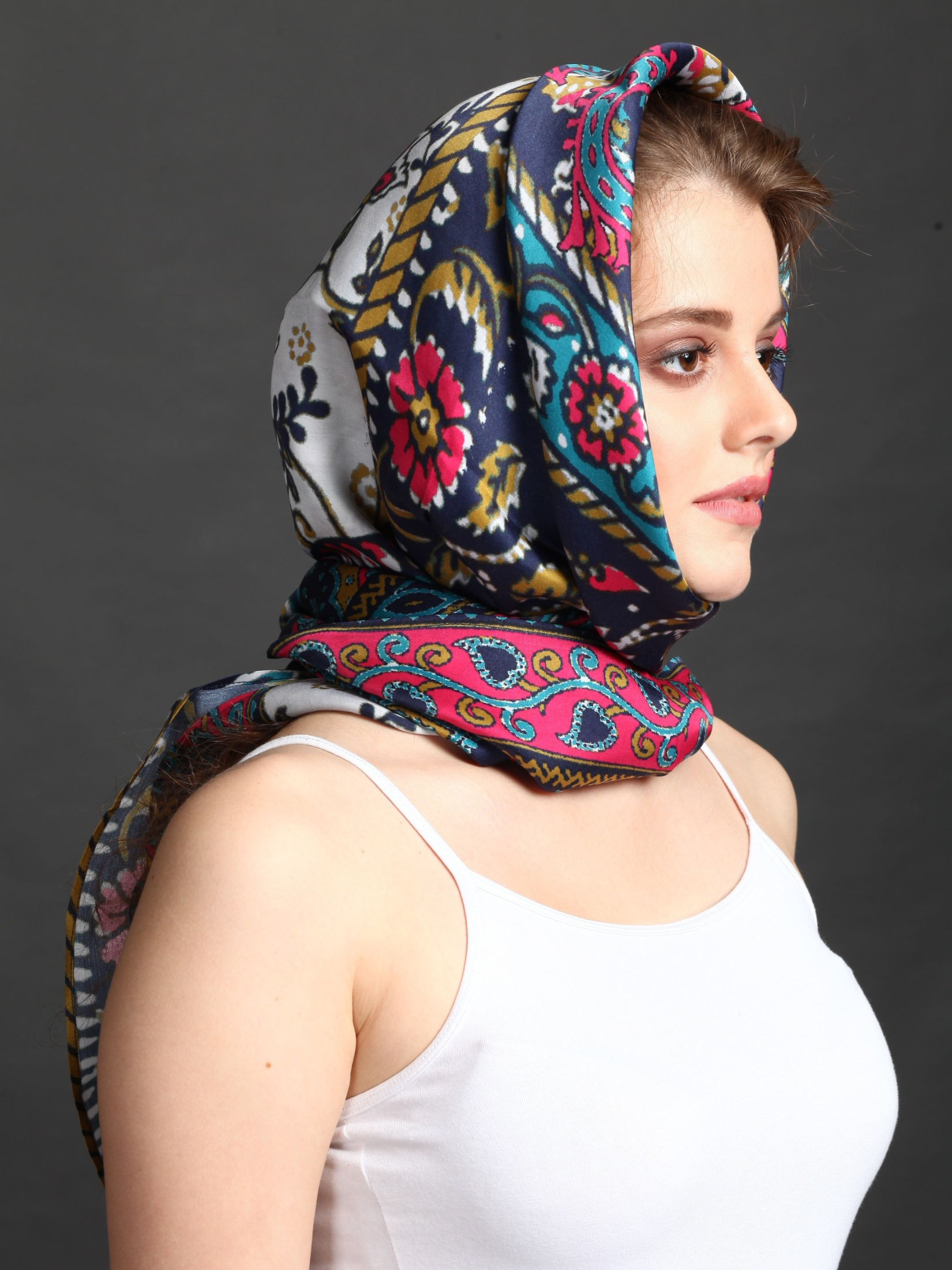 IndianSummerSilkSatinScarf